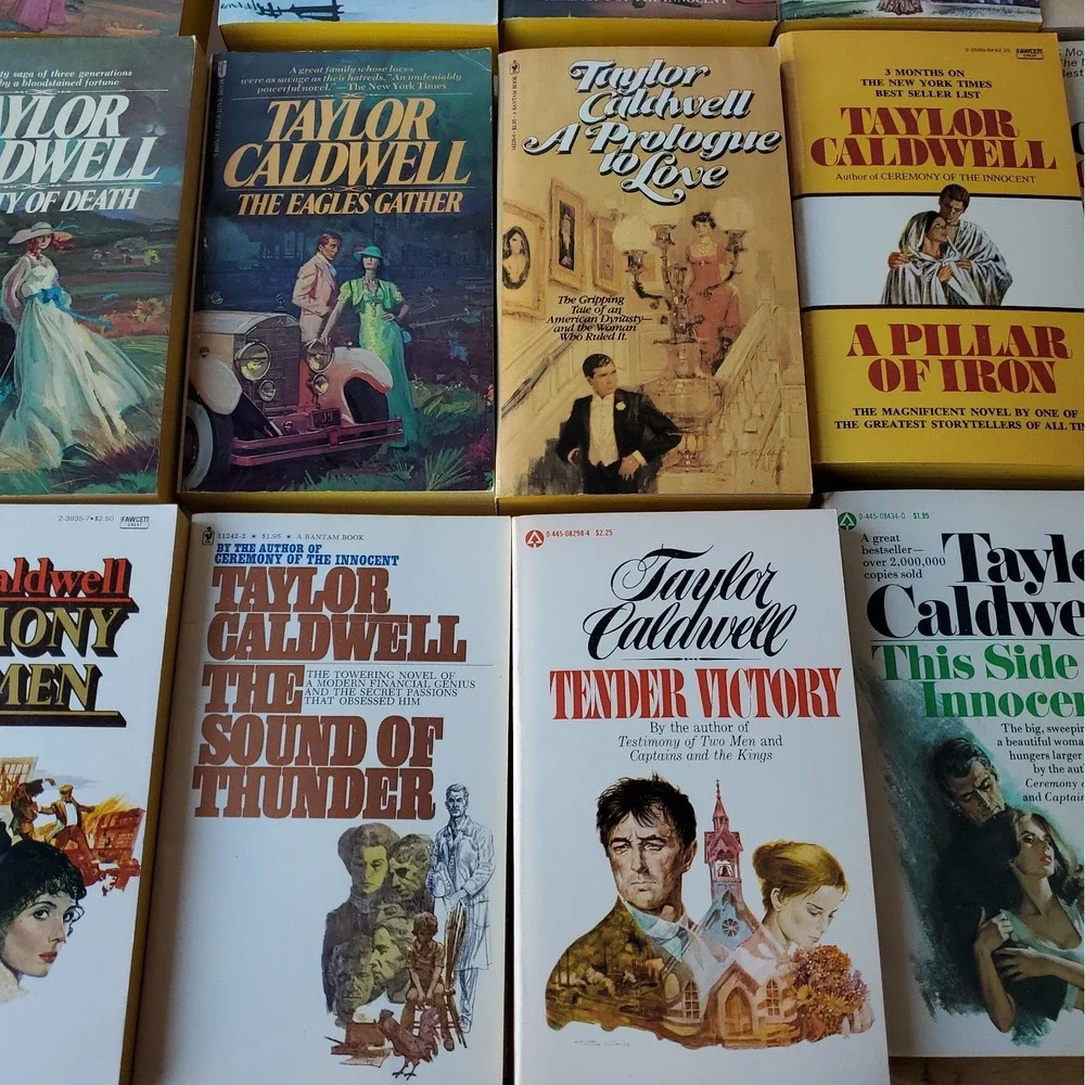 Lot of 35 Taylor Caldwell Vintage Paperback Historical Romance Books NOS
